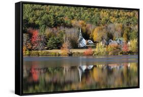 Autumn in Crystal Lake with Eaton, New Hampshire-Armin Mathis-Framed Stretched Canvas