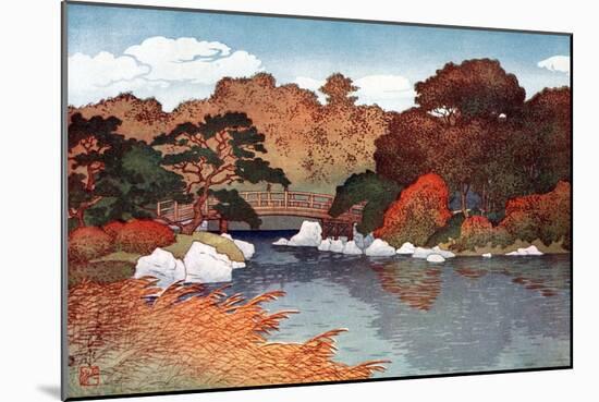 Autumn in Hundred Flower Garden at Muko-Jima, C1900-1950-Yoshida Hiroshi-Mounted Giclee Print