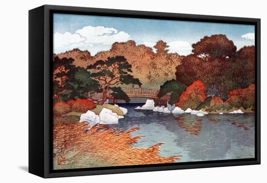 Autumn in Hundred Flower Garden at Muko-Jima, C1900-1950-Yoshida Hiroshi-Framed Stretched Canvas
