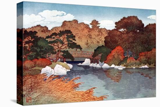 Autumn in Hundred Flower Garden at Muko-Jima, C1900-1950-Yoshida Hiroshi-Stretched Canvas