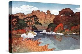 Autumn in Hundred Flower Garden at Muko-Jima, C1900-1950-Yoshida Hiroshi-Stretched Canvas