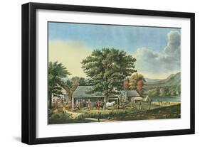 Autumn in New England - Cider Making, 1866-Currier & Ives-Framed Giclee Print