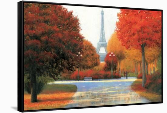 Autumn in Paris Couple-James Wiens-Framed Stretched Canvas