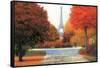 Autumn in Paris Couple-James Wiens-Framed Stretched Canvas