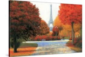 Autumn in Paris Couple-James Wiens-Stretched Canvas