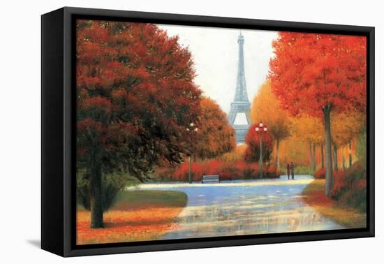 Autumn in Paris Couple-James Wiens-Framed Stretched Canvas