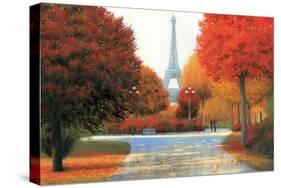 Autumn in Paris Couple-James Wiens-Stretched Canvas