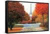 Autumn in Paris Couple-James Wiens-Framed Stretched Canvas