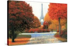Autumn in Paris Couple-James Wiens-Stretched Canvas