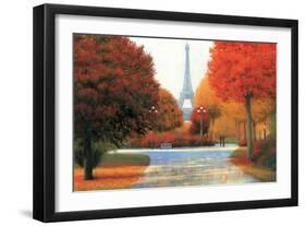 Autumn in Paris Couple-James Wiens-Framed Art Print