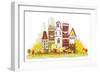 Autumn in the City-IR Stone-Framed Art Print