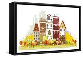 Autumn in the City-IR Stone-Framed Stretched Canvas
