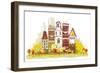 Autumn in the City-IR Stone-Framed Premium Giclee Print