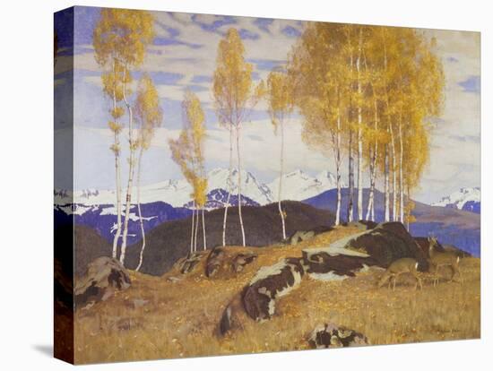 Autumn in the Mountains-Adrian Stokes-Stretched Canvas
