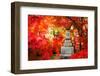 Autumn Japanese Garden with Maple-NicholasHan-Framed Photographic Print