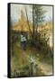 Autumn (Karin I Grez (Hostmotiv))-Carl Larsson-Framed Stretched Canvas