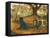 Autumn Labrador-Tina Nichols-Framed Stretched Canvas