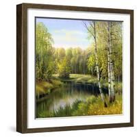 Autumn Landscape, Canvas, Oil-balaikin2009-Framed Art Print