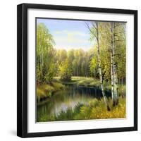 Autumn Landscape, Canvas, Oil-balaikin2009-Framed Art Print