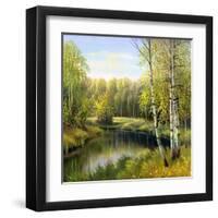 Autumn Landscape, Canvas, Oil-balaikin2009-Framed Art Print