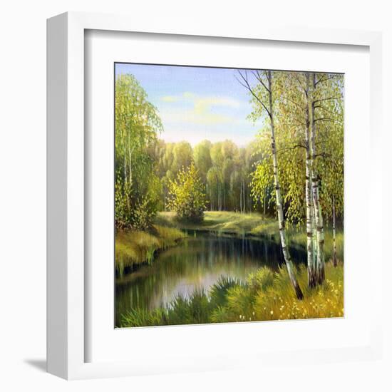 Autumn Landscape, Canvas, Oil-balaikin2009-Framed Art Print