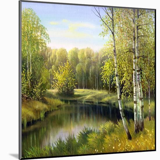 Autumn Landscape, Canvas, Oil-balaikin2009-Mounted Art Print