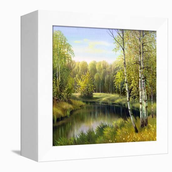 Autumn Landscape, Canvas, Oil-balaikin2009-Framed Stretched Canvas