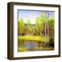 Autumn Landscape, Canvas, Oil-balaikin2009-Framed Art Print