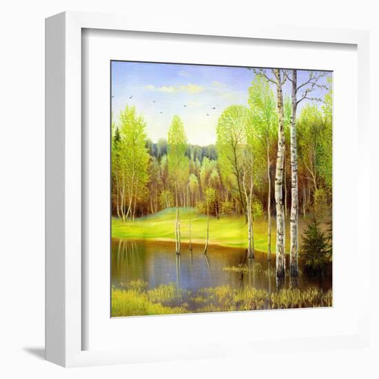 Autumn Landscape, Canvas, Oil-balaikin2009-Framed Art Print