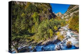 Autumn Landscape in Ordesa and Monte Perdido National Park, Huesca, Aragon, Spain-Stefano Politi Markovina-Stretched Canvas