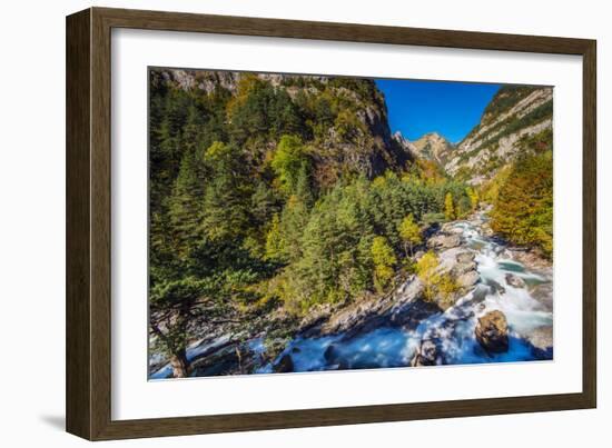 Autumn Landscape in Ordesa and Monte Perdido National Park, Huesca, Aragon, Spain-Stefano Politi Markovina-Framed Photographic Print