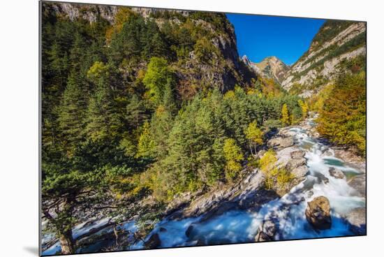 Autumn Landscape in Ordesa and Monte Perdido National Park, Huesca, Aragon, Spain-Stefano Politi Markovina-Mounted Photographic Print