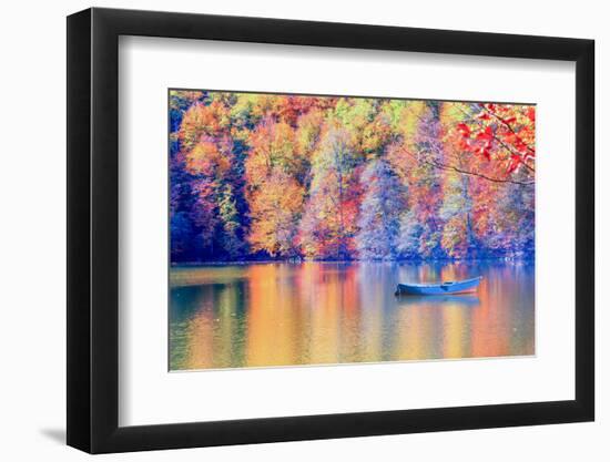 Autumn Landscape in (Seven Lakes) Yedigoller Park Bolu, Turkey-muratart-Framed Photographic Print