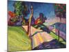 Autumn Landscape, Murnau, 1908-Wassily Kandinsky-Mounted Giclee Print