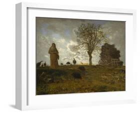 Autumn Landscape with a Flock of Turkeys, 1872-73-Jean-Francois Millet-Framed Giclee Print