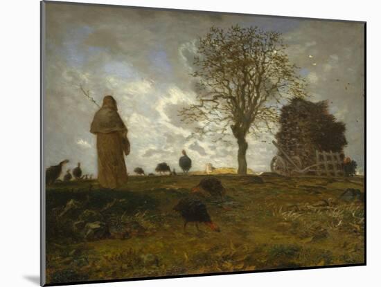 Autumn Landscape with a Flock of Turkeys, 1872-73-Jean-Francois Millet-Mounted Giclee Print