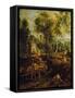 Autumn Landscape with a View of Het Steen in the Early Morning, c.1636-Peter Paul Rubens-Framed Stretched Canvas