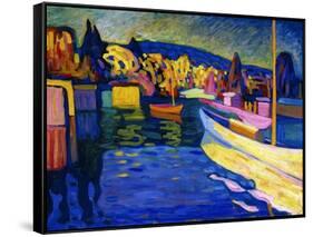 Autumn Landscape with Boats, 1908-Wassily Kandinsky-Framed Stretched Canvas