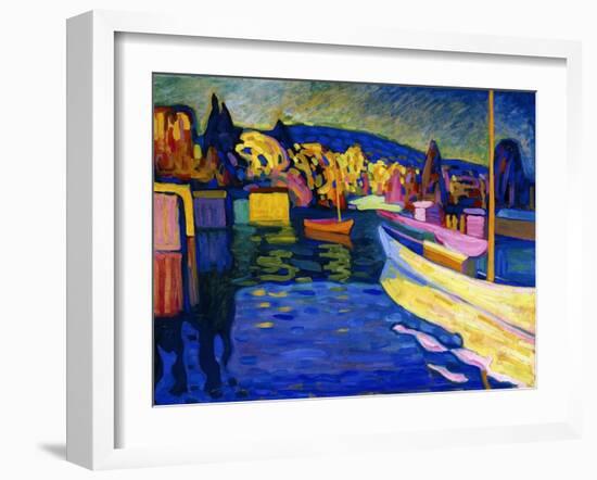 Autumn Landscape with Boats, 1908-Wassily Kandinsky-Framed Giclee Print