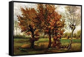 Autumn Landscape with Four Trees-Vincent van Gogh-Framed Stretched Canvas