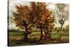 Autumn Landscape with Four Trees-Vincent van Gogh-Stretched Canvas