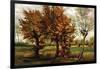 Autumn Landscape with Four Trees-Vincent van Gogh-Framed Art Print