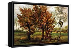 Autumn Landscape with Four Trees-Vincent van Gogh-Framed Stretched Canvas