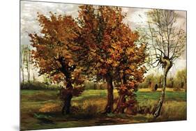 Autumn Landscape with Four Trees-Vincent van Gogh-Mounted Premium Giclee Print