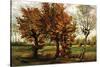 Autumn Landscape with Four Trees-Vincent van Gogh-Stretched Canvas