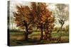 Autumn Landscape with Four Trees-Vincent van Gogh-Stretched Canvas