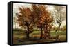 Autumn Landscape with Four Trees-Vincent van Gogh-Framed Stretched Canvas