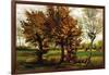 Autumn Landscape with Four Trees-Vincent van Gogh-Framed Art Print