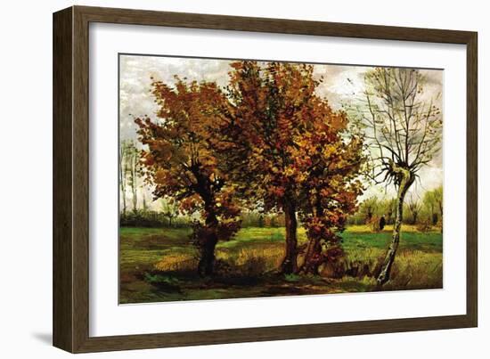 Autumn Landscape with Four Trees-Vincent van Gogh-Framed Art Print
