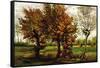 Autumn Landscape with Four Trees-Vincent van Gogh-Framed Stretched Canvas